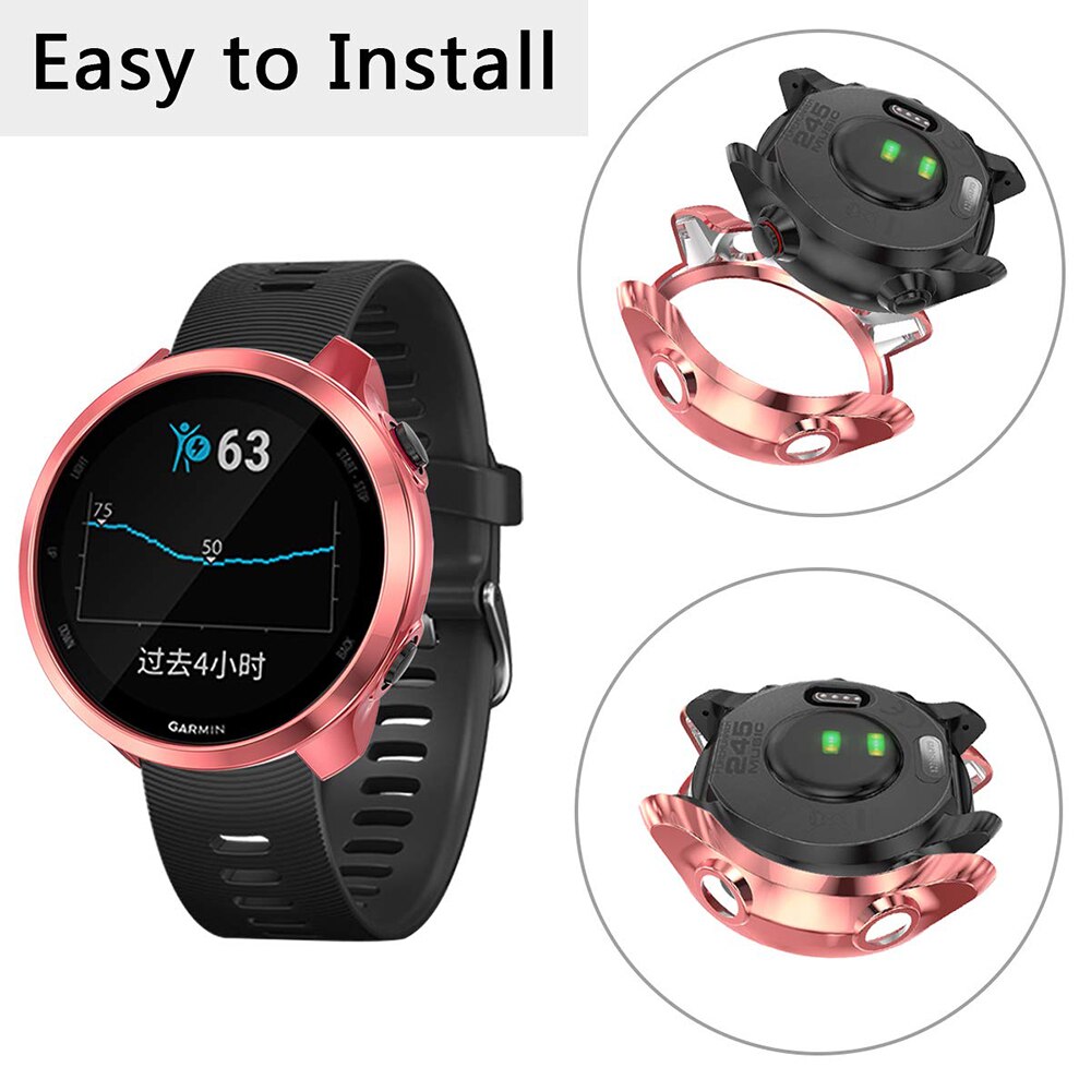 Ultra Slim Protector Case for Garmin Forerunner 245 245M Ultra Slim Soft Hollow out Watch Cover Protective Bumper Shell