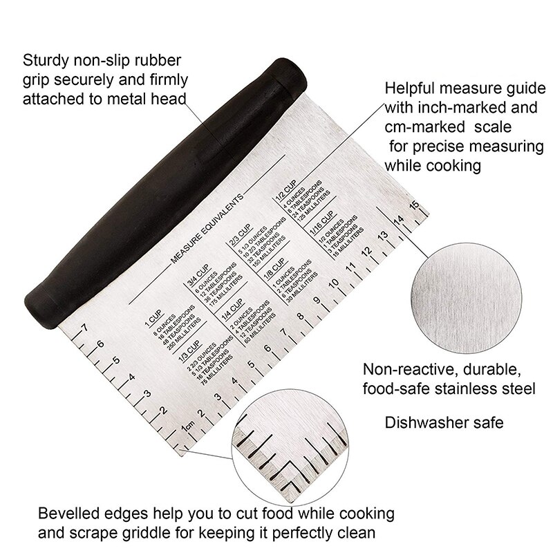 cuisine coupe-pâte grattoir pâte diviseur farine pâtisserie gâteau Pizza outils de coupe en acier inoxydable maison cuisine outils de cuisson