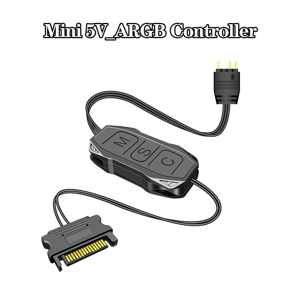 5V 3 Pin 3pin to SATA ARGB Mini Adapter Controller HUB Computer Fan LED Lighting CPU Cooler Water Cooling RGB Control Cable: ARGB Adapter
