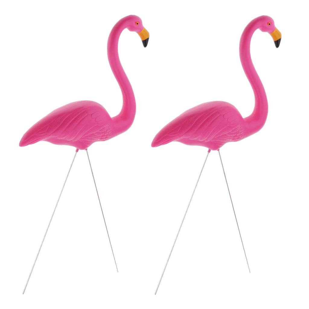 Pack of 2, Large Pink Flamingo Yard Ornament, Flamingo Lawn Ornaments, Flamingo Garden Yard Stakes