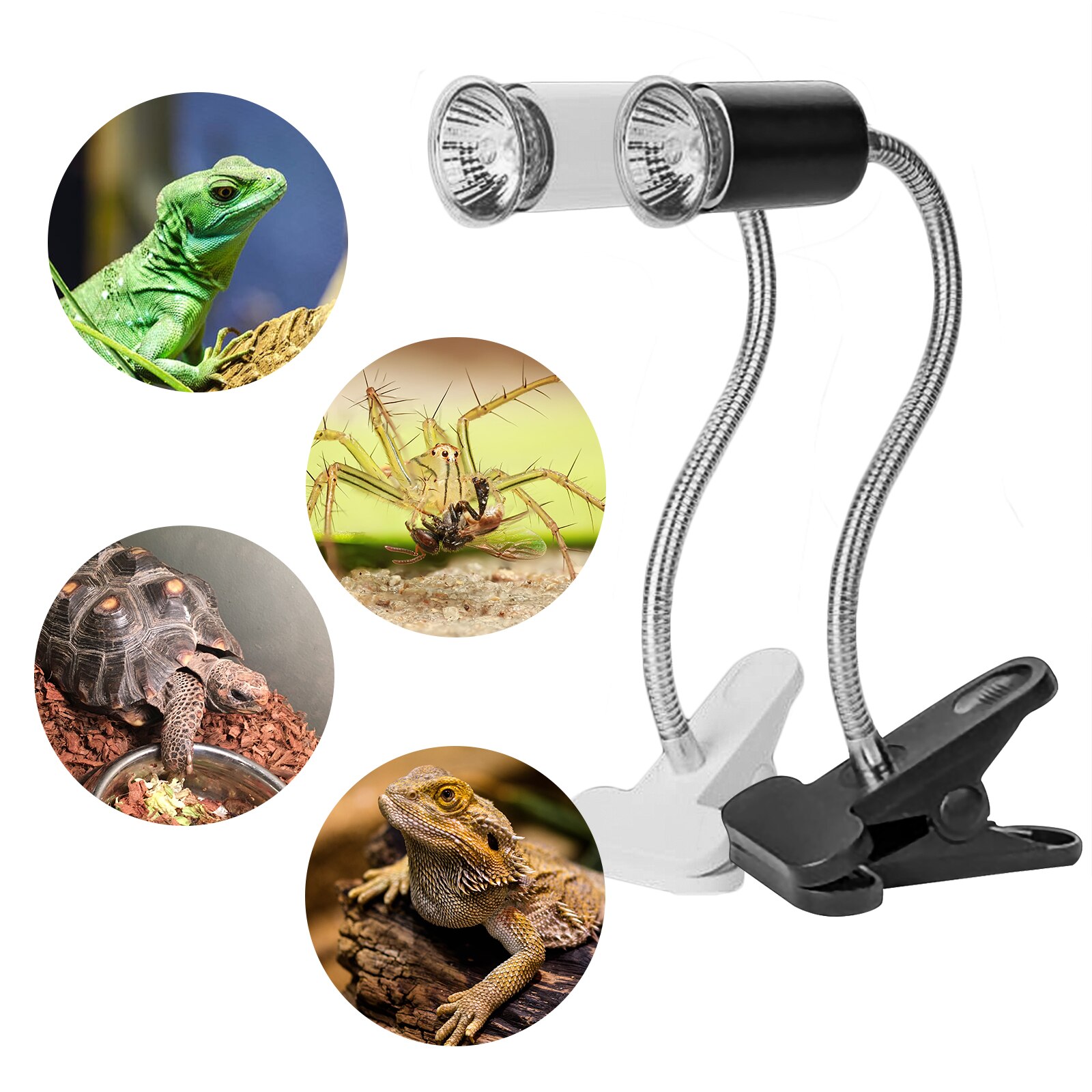 Portalampada riscaldante per rettili per acquario tartaruga rotazione a 360 gradi E27 portalampada lampadina a clip con coperchio a clip per lampada