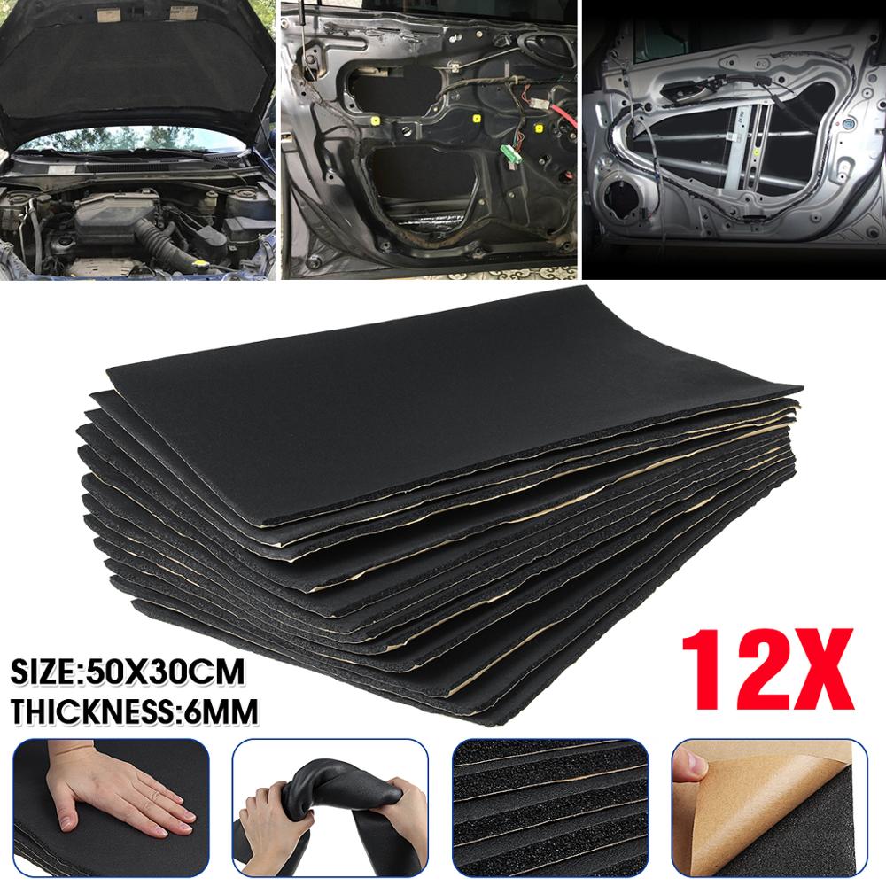9Pcs/12Pcs 10Mm 8Mm 6Mm Auto Geluid Mat Proofing Deadener Warmte Geluidsisolatie deadening Mat Kap Gesloten Cel Schuim 50x30cm: 12pcs 30x50x0.6cm
