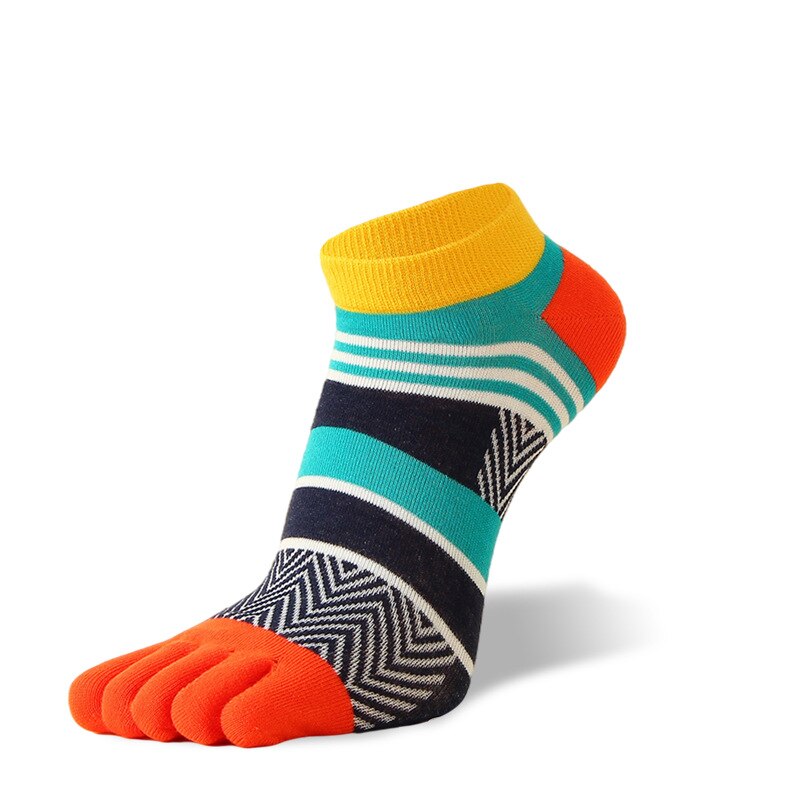 5 pares de calcetines con los dedos de los pies algodón brillante de malla de Color vibrante muy buen elástico lindo tobillo calcetines de cinco dedos de: 2