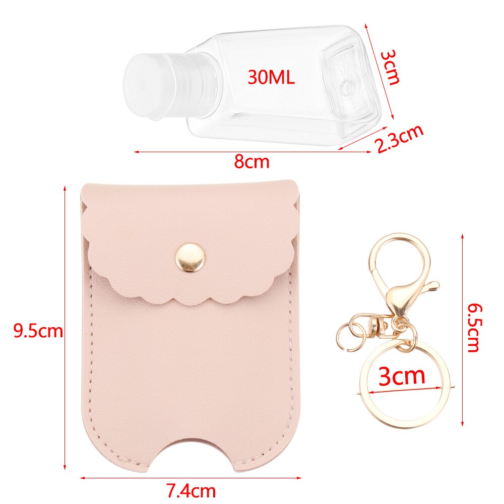 30ml Hand Washing Bottle Keychain Holder Flip Cap Reusable Travel Refillable Bottles Soap Containers with Keyring Portable