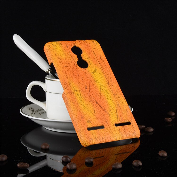 Subin voor lenovo  k6 hoesje 5.0 inch pu hout lederen nerf mobiele holster shell voor lenovo  k6 telefoonhoesje: Oranje