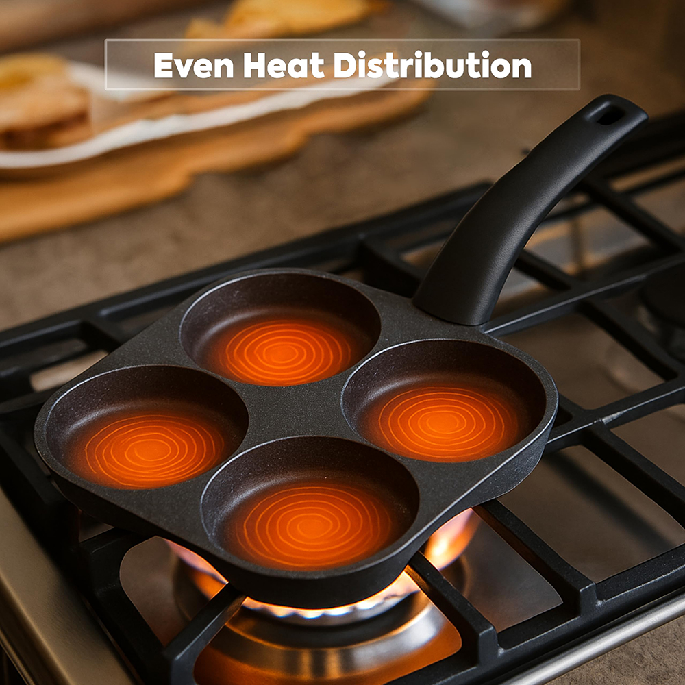 Egg Frying Pan Nonstick Pancake Pans 4-Cups Cookware Pancake Pan Egg Pan Suitable for Gas Stove Induction Cooker