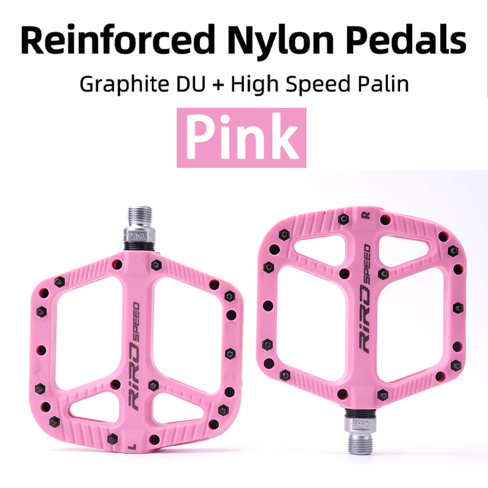 Pedales de bicicleta de montaña, rodamientos de sellado ultraligeros, pedales de bicicleta, pedales de plataforma plana de nailon para piezas de bicicleta de montaña bmx de carretera: Borgoña