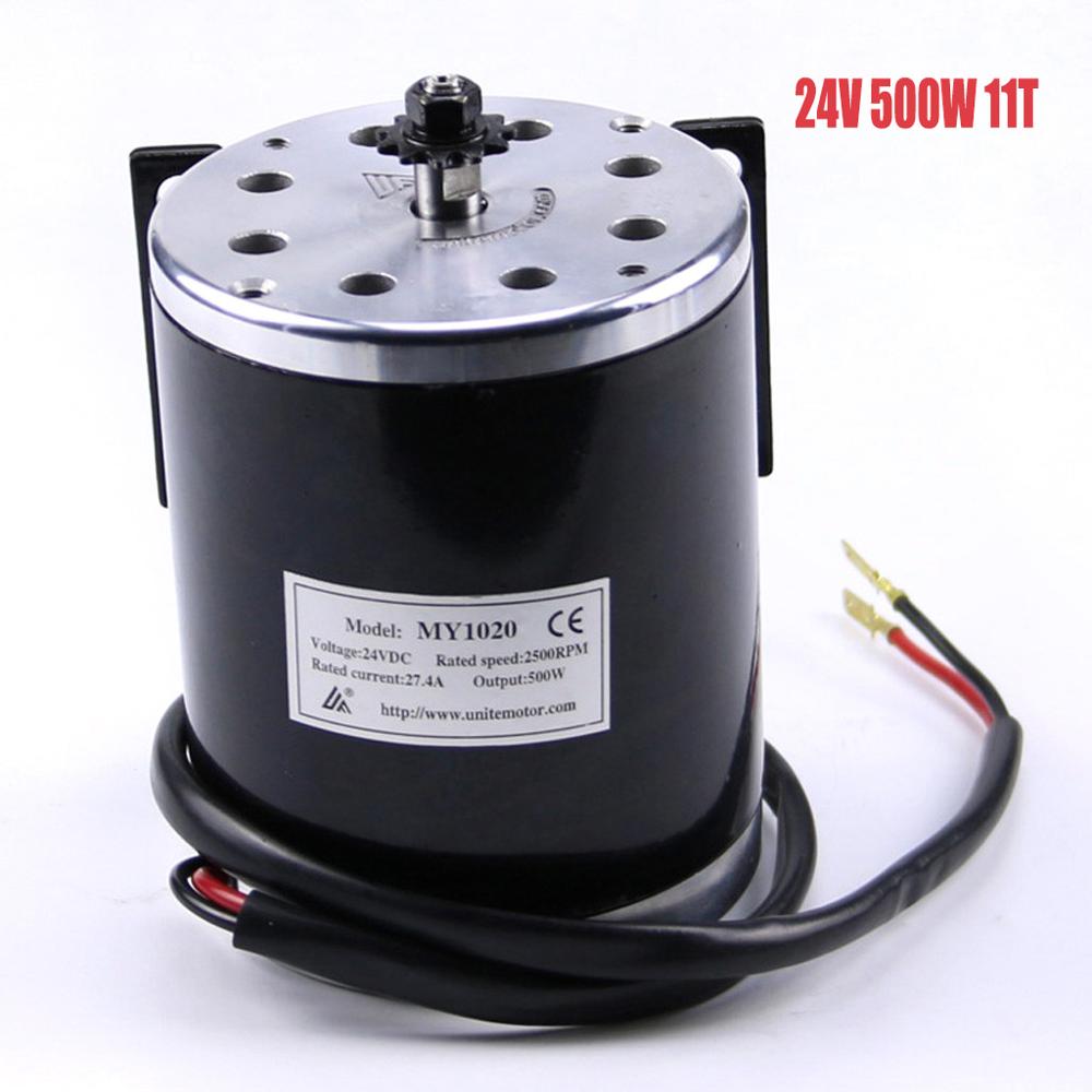 TDPRO 24V 250W 350W 500W Electric Brush Motor 11 Teeth Sprocket Engine Motors For Motorcycle 25H Chain ATV Go Kart Ebike Scooter: 24V 500W 11T