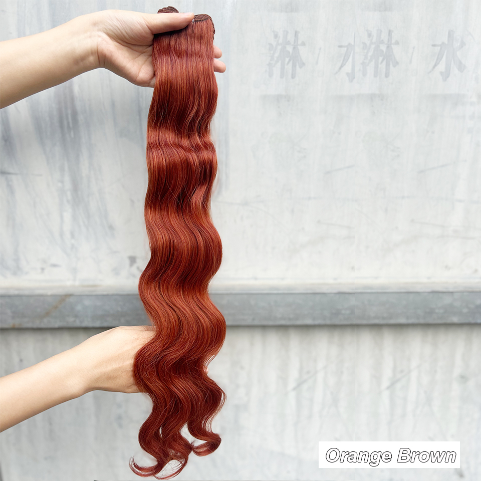 Brun chocolat 6 # Tissage en lot synthétique Body Wave en Fiber résistante à la chaleur, Extensions de cheveux doux, Bio naturel, semblable à l'humain