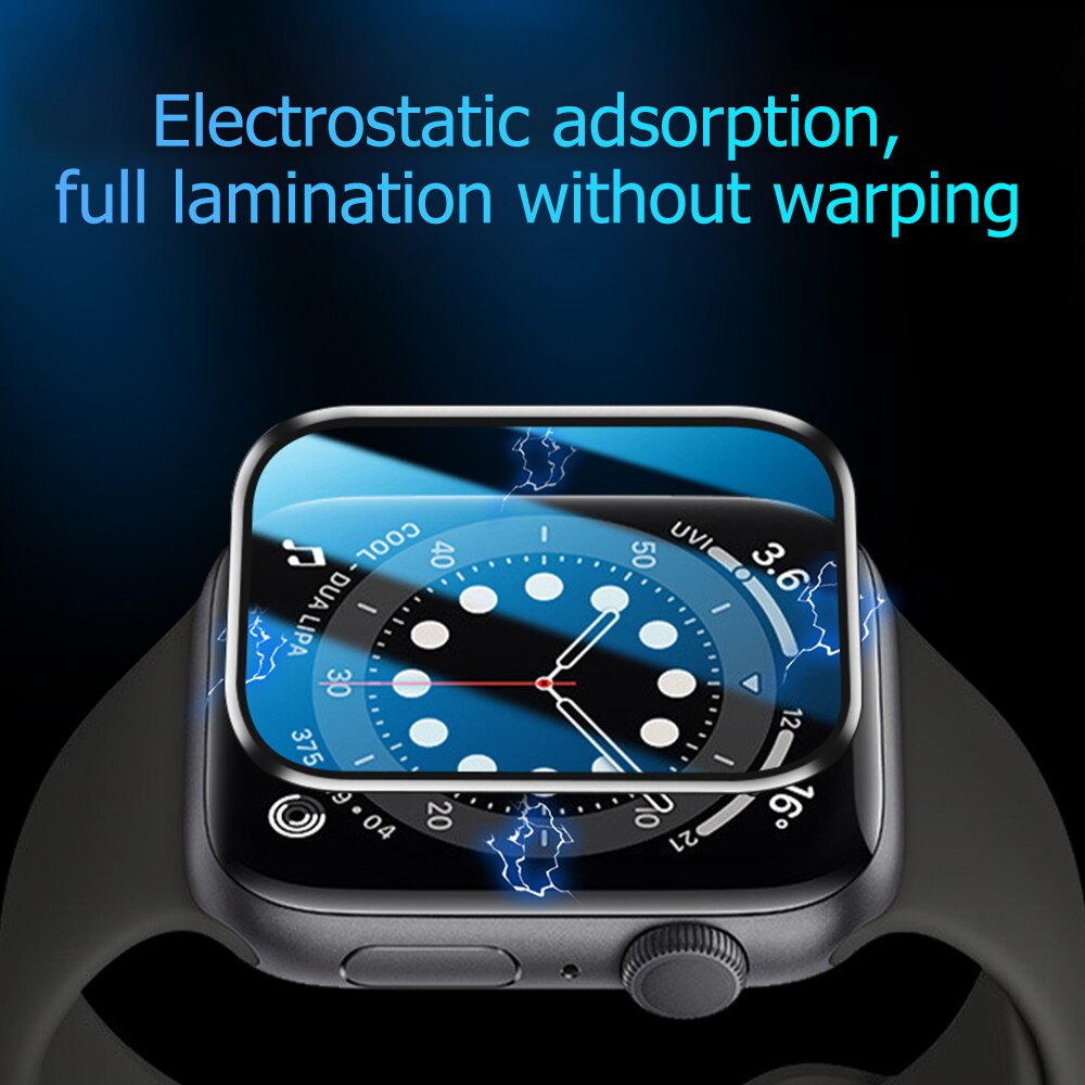 Hd skærmbeskytter til apple watch serie 7 fuldcover hærdet glas til iwatch serie 7 41mm 45mm beskyttelsesfilm stødsikker