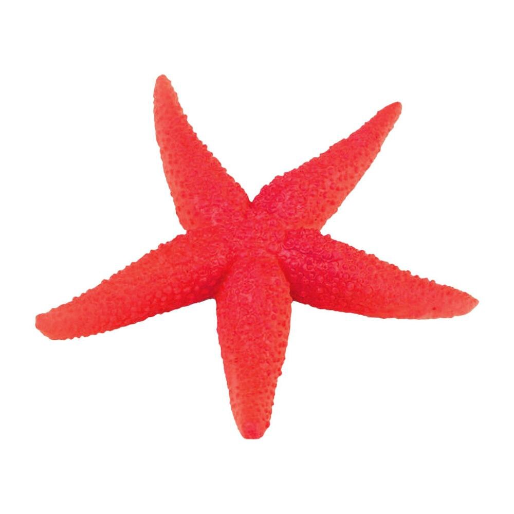 Starfish Mediterranean Style Eco-friendly Plastic Beach Coastal Simulation Starfish DIY Craft Ornament Home Fish Tank Decoration: Red