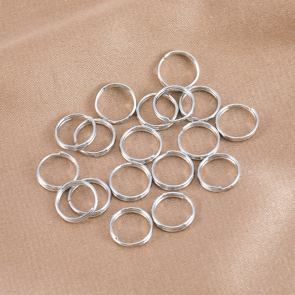 50 stycken nyckelringar i rostfritt stål nyckelringar ring gör-det-själv nyckelringar ring smycken hänge ryggsäck tillbehör