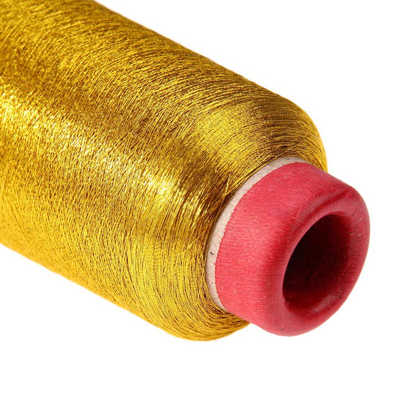 Hilos de bordado de punto de cruz para ordenador dorado/plateado línea de hilo de coser de 3000M hilo metálico textil tejido línea de bordado
