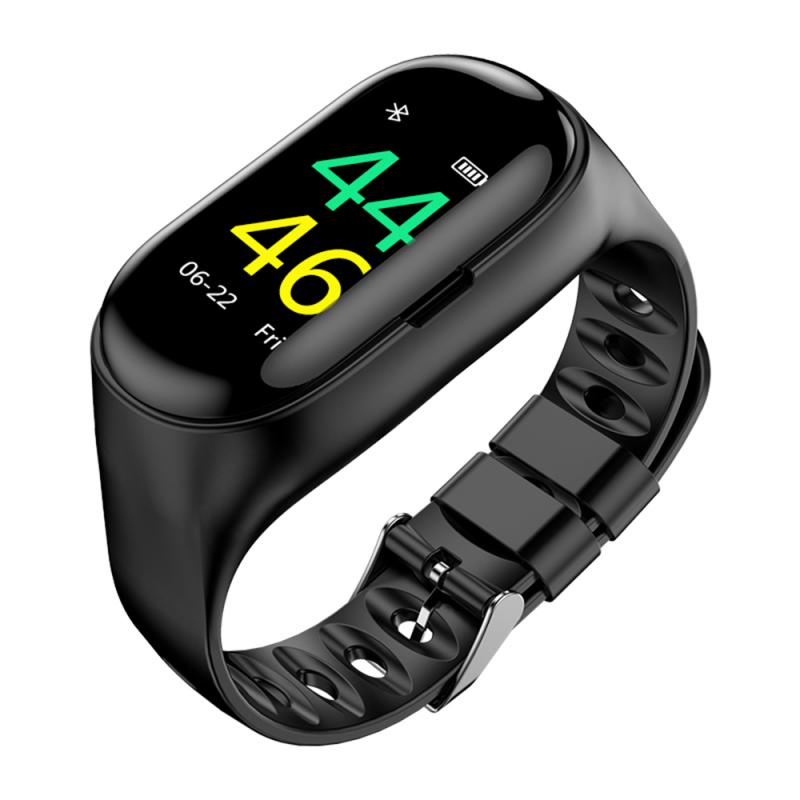 Smart Armband Horloge Band Bluetooth Headset 2 In 1 Hartslagmeter Armband Polsbandje Lange Standby Sport Waterdicht Horloge