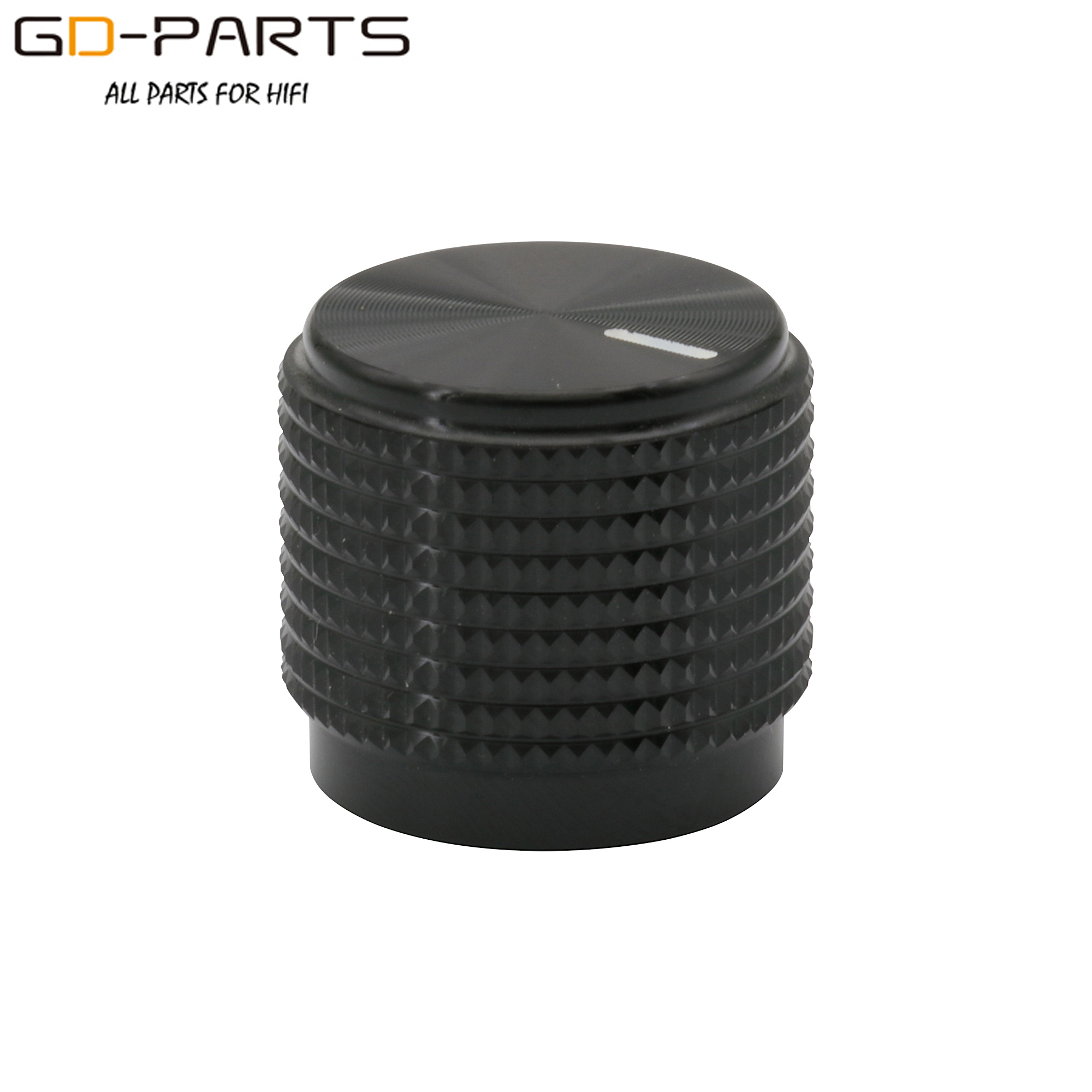 20 x 18 mm gefräster massiver Vollaluminium-Lautstärke-Potentiometerknopf für Radio-Audio-Gitarre-BASS-AMP-Schrank DAC, 6 m Loch: Black