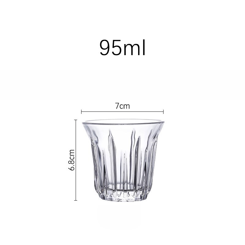 JINYOUJIA-taza de vidrio templado para Espresso, recipiente transparente hecho a mano, resistente al calor, para bebidas de té, café, Espresso: CLEAR 95ml
