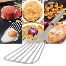 Home Kitchen Bar Stainless Steel Flat Fish Slice Frying Spatula Leaky Shovel
