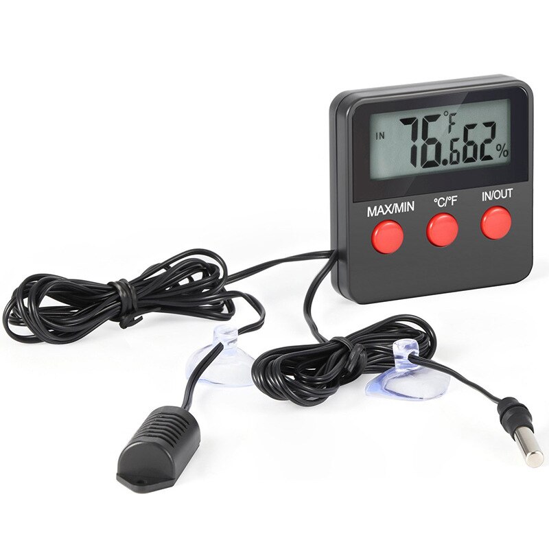 Electronic Thermometer Hygrometer Digital LCD Display Temp Humidity Monitor Meter For Egg Incubator Reptile Tanks
