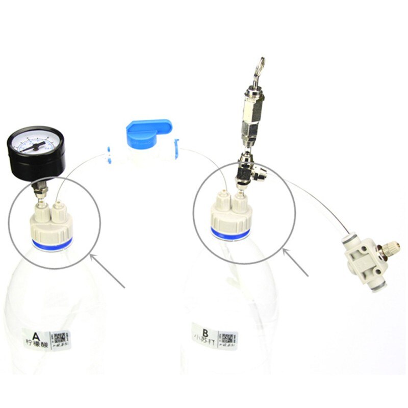 2pc CO2 Aquarium Fish Tank DIY Ozon Fles Cap Air Diffuser Generator Quick Release Afgesloten Buis Tool Kit Aquarium gereedschap