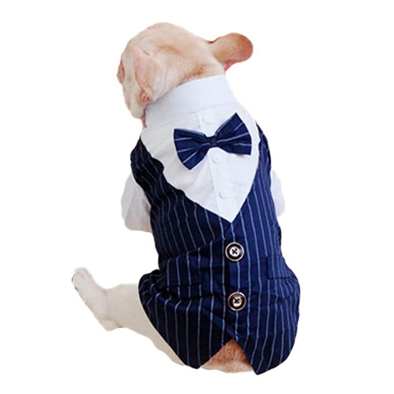Halloween Dog Clothes Gentleman Wedding Suit Formal Shirt Bowtie Tuxedo Pet Outfit Christmas Costume For For Small Dogs Cats
