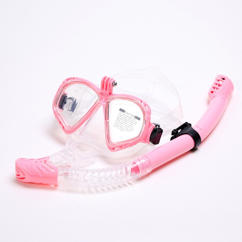 Máscara de esnórquel gafas de buceo completamente seco con soporte tubo de respiración gafas para usar bajo el agua conjunto de gafas de natación para hombres y mujeres: Pink st(2201-198)