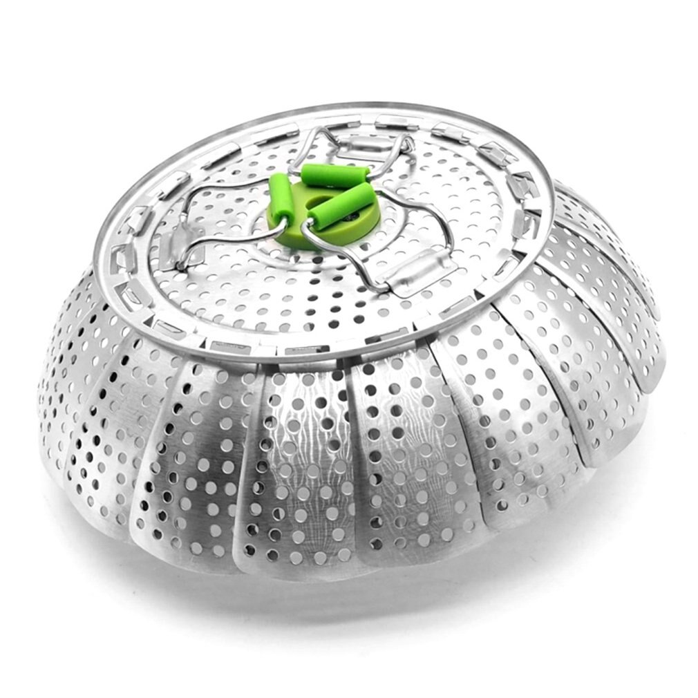 Canasta de vapor de acero inoxidable para verduras, cesta de vapor plegable, utensilio de cocina para microondas
