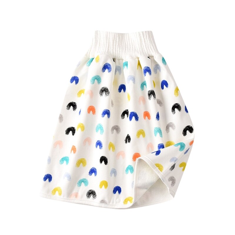 Comfy Children Diaper Skirt Shorts 2 in 1 Anti Bed-wetting Washable Cotton Potty Training Nappy Pants Waterproof Bed Clothes for: A / L app. 7.09x17.72in