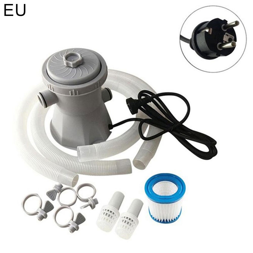 300Gallon Inflatable Swimming Pool Cleaner Electric Filter Pump Cleaning Tool: EU Plug