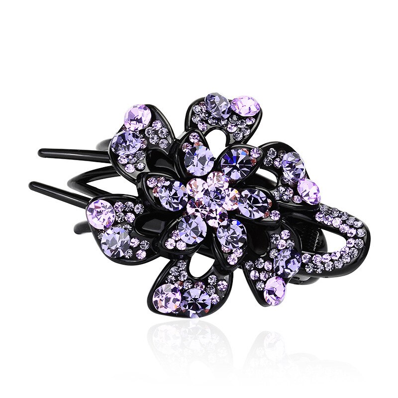 11 Kleuren Hollow Bloemen Haar Clip Barrette Bloem Strass Haarspeld Mode Haaraccessoires Vrouwen Sieraden Haar Klauw Hoofddeksels: 7