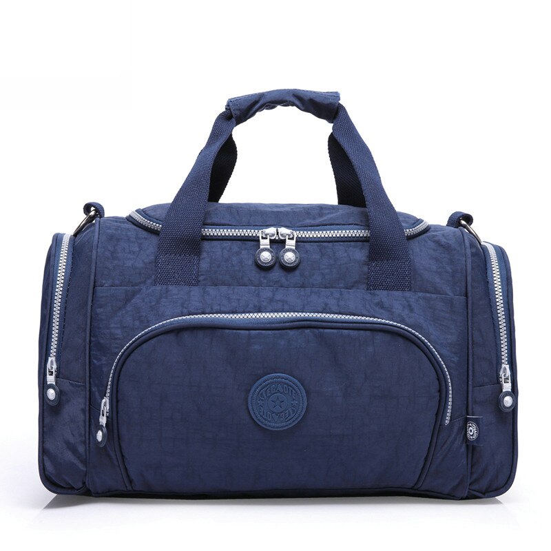 Bolsa de viaje de nailon TEGAOTE, gran capacidad, para hombre, equipaje de mano, bolsas de lona de viaje, bolsas de nailon para fines de semana, bolsas de viaje multifuncionales para mujer: Azul oscuro