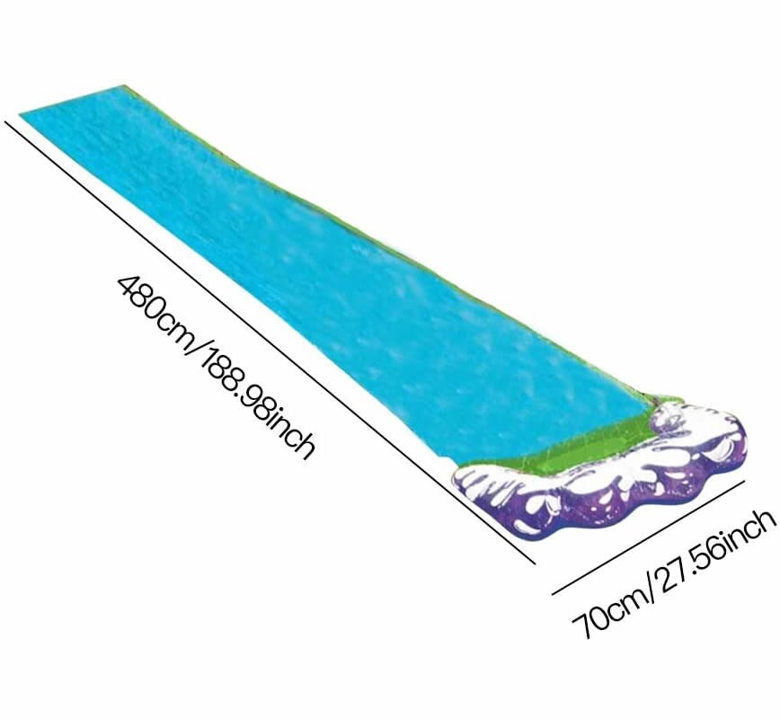 Giant Surf Water Slide 4.8m Fun Lawn Water Slides Pools for Kids Summer PVC Games Center Backyard Outdoor Children Adult Toys