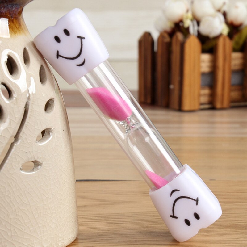 SKTN Children Kids Hourglass Toothbrush Timer 3 Minute Smiling Face For Cooking Sandy Clock Brushing-Teeth Timer Sandglass: Pink