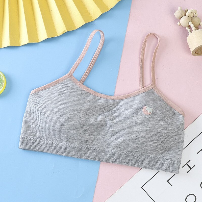 Sous-vêtements d'entraînement pour filles, soutien-gorge d'entraînement en coton doux pour adolescentes: Gray