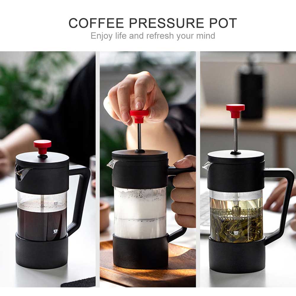 350ml/500ml/1000ml Stainless Steel Hand Brewed Coffee Pot French Press With Filter Double Wall Insulation Coffee Cup