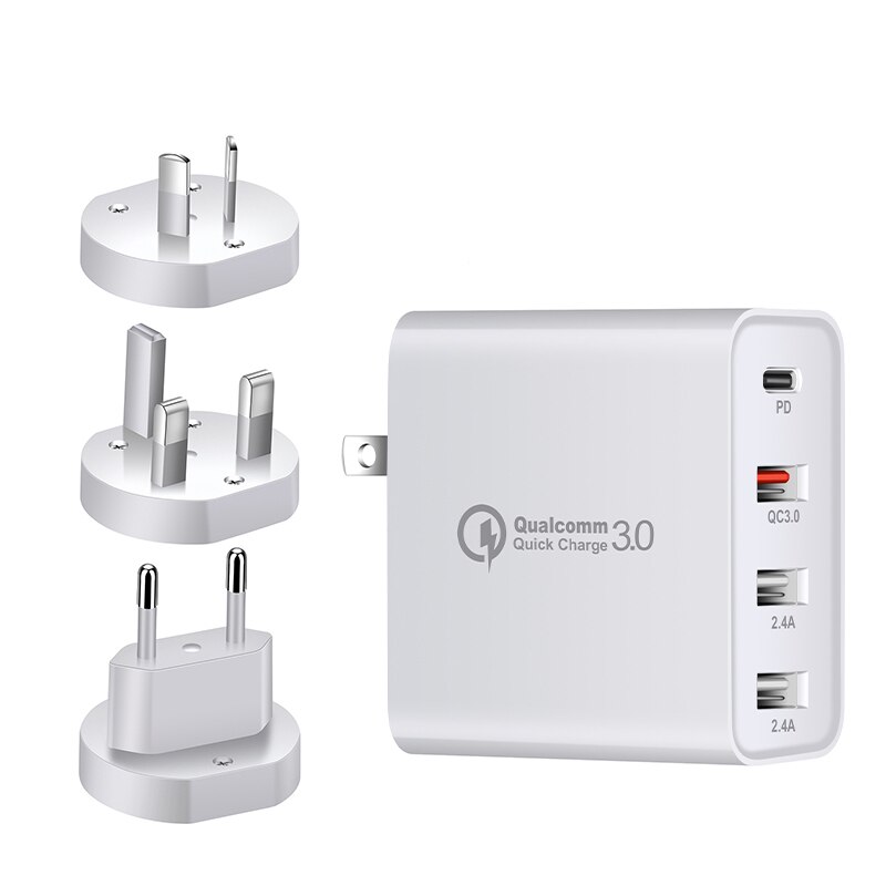 48W Quick Charger USB Type C PD Charger For iPhone 11 iPad Pro QC 3.0 Fast Charging for Samsung Wall US EU AU UK Plug Adapter: White / AU UK EU Plug