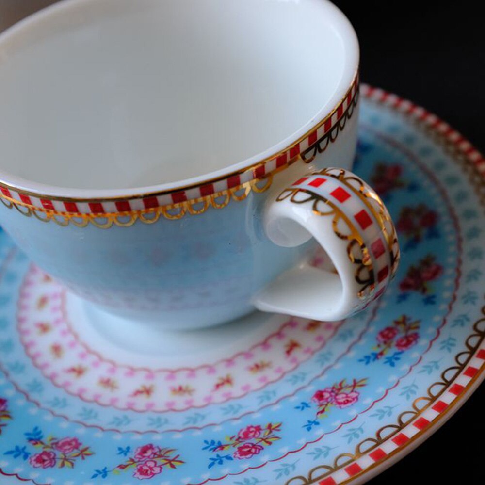 Taza de café de estilo real Golden Top Grade Bone China juego de tazas de té europeo y platillo té de la tarde buen BB95