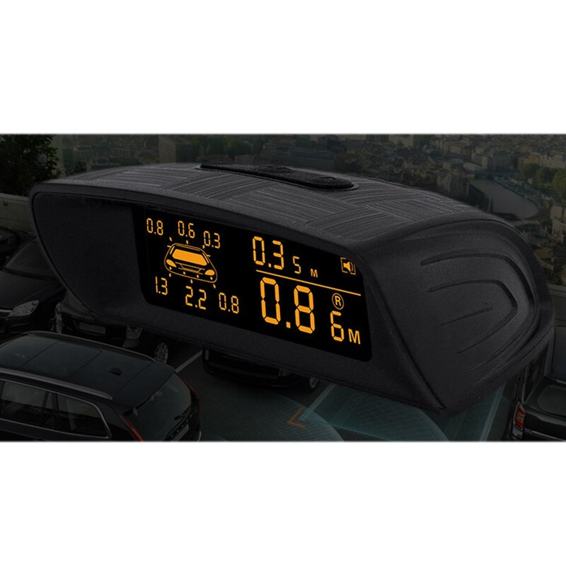 Car LCD Parking Sensor Kit, Visible Full Digital Distance Display Reversing R-Adar with 4 Sensors Fit All Cars