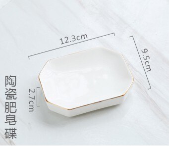 Keramische Badkamer Accessoires Set Bad Douche Wassen Pak Wc Reinigingsborstel Lotion Zeepdispenser Tandenborstelhouder Zeep Lade: Soap dish