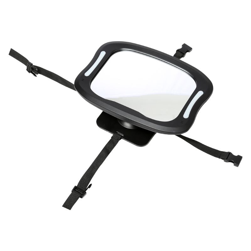 Baby Car Rearview Mirror with LED Light Remote Control Adjustable Rear View Mirror Car Mini Back Seat Infant Safety Monitor