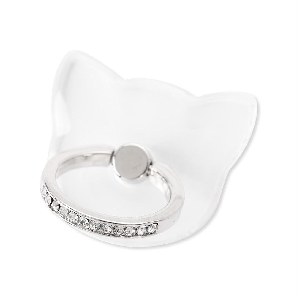 Transparante Vinger Ring Houder Diamond Ring Phone Stand Houder Voor Gsm Vinger Grip Draaibaar Telefoon Ondersteuning Mount Accessoire: Oranje