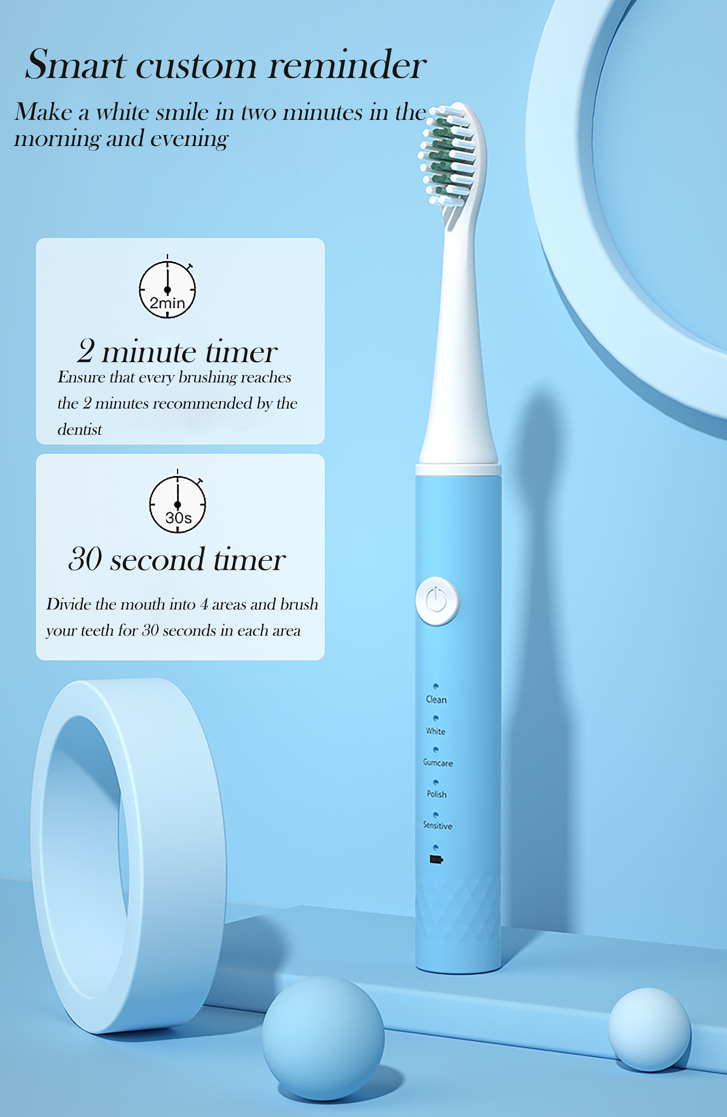 Elektrische Zahnbürste Schall- Zahnbürste USB Induktion Ladung Zahnbürste Clever Zahnbürste Männer Frauen Zahnbürste Reise Wesentliche