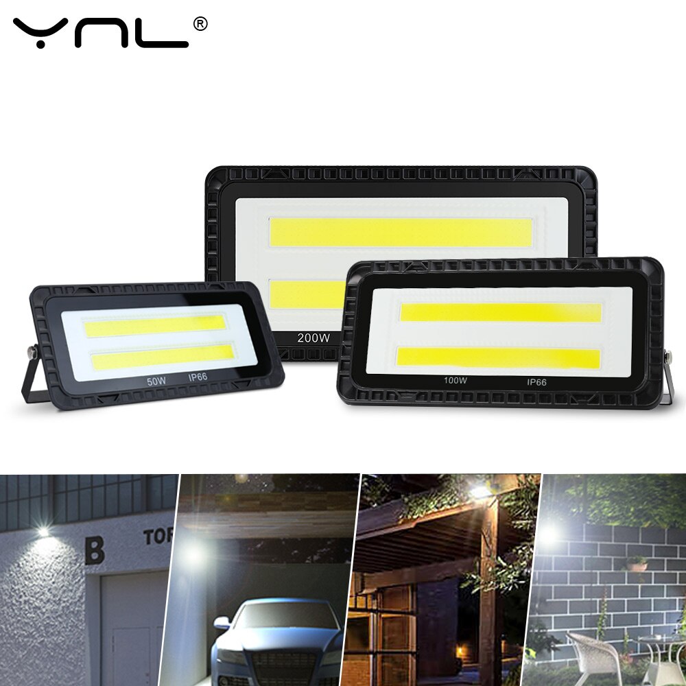 Led Schijnwerper 50W 100W 200W Ip66 220V Buitenverlichting Cob Schijnwerper Waterdichte Outdoor Projector Led Tuinlamp