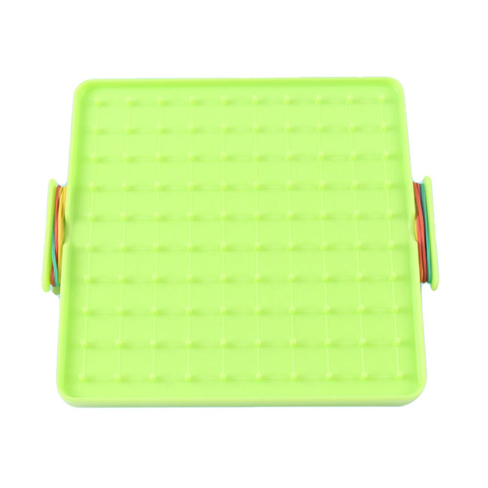 16x16cm Double Sided Geoboard Nails Peg Board Elastic Bands Kids Teaching Aids: Green