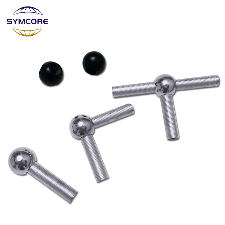2pcs Internal tooth M10 ball adapter single-pass two-pass three-pass chrome round decorative bald nut dental tube plug