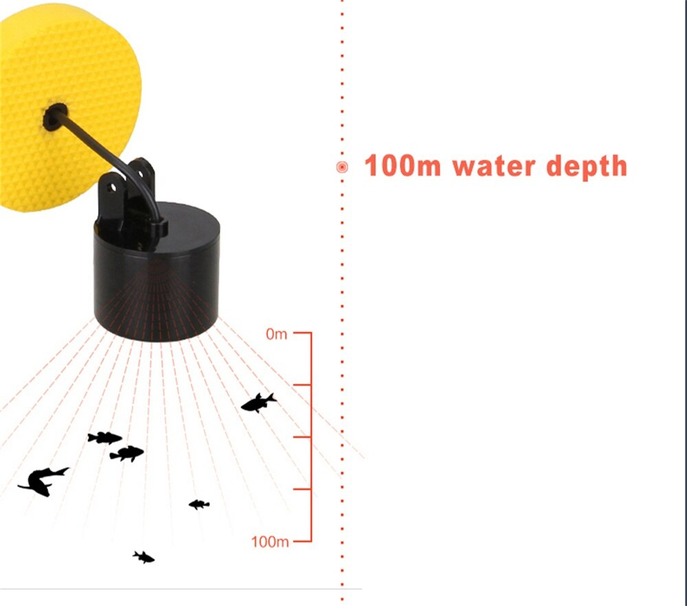 Lucky Sonar Transducer 328 Voeten 100 M Waterdiepte Vis Sonar FF1108-1/FF818/FF718/FF718Li/FF1108C /FF718LiC Kabel Transducer Sonar