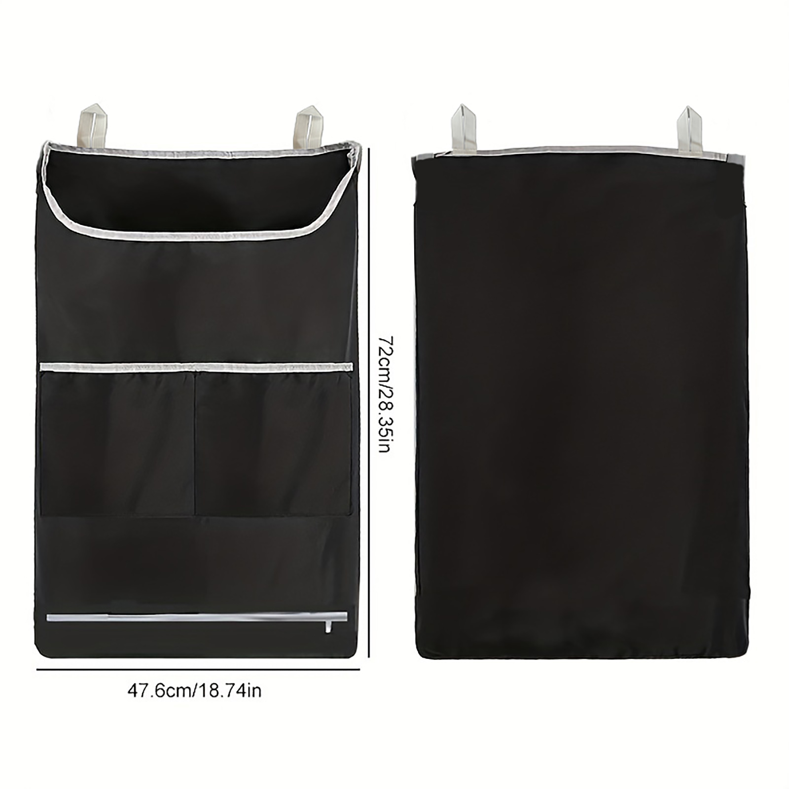 Deurhangende wasmandzak, hangende wasmand met grote opening en 2 soorten haken voor vuile familiekleding