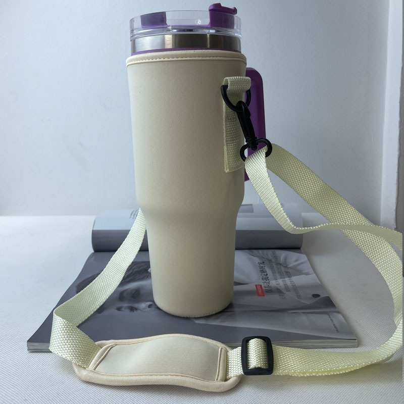 30/40 oz.  nonpareil muggfodral för stanley quencher muggfodral med justerbar axelrem sugrörshållare för vattenflaska: Elfenben