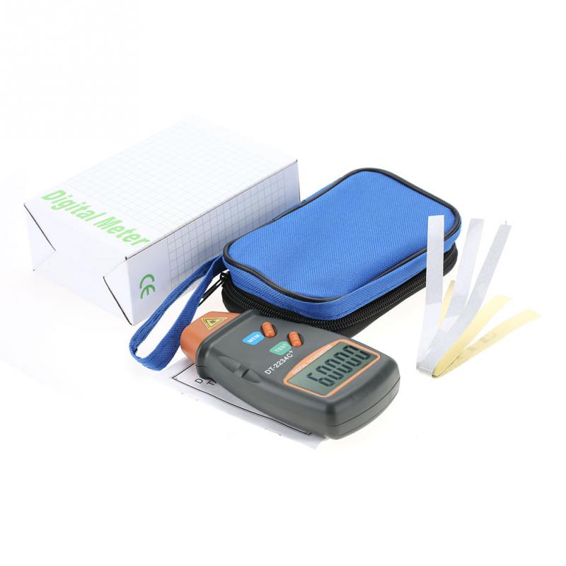 DT-2234C + Digital LCD Tachometer Non-Contact Tach Meter Photo Tachometer Mini RPM Tester Meter