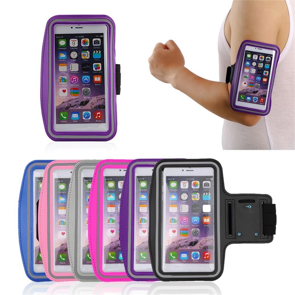 Impermeabile Da Corsa Da Jogging Sport Fascia Da Braccio In Neoprene Supporto Della Copertura Della Cassa con la Striscia Riflettente per Il Iphone 6 Più Gli Uomini Del Braccio Anti-bussare