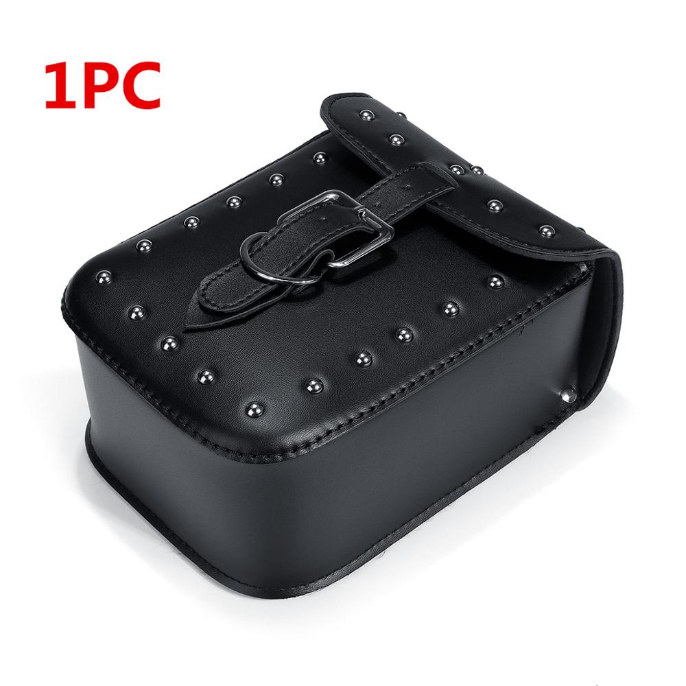 Bolsa de herramientas para motocicleta Softail/Dyna, alforjas de viaje, maletas, equipaje con remaches, Calavera, impermeable, color negro, 1 Juego: 1xRivet